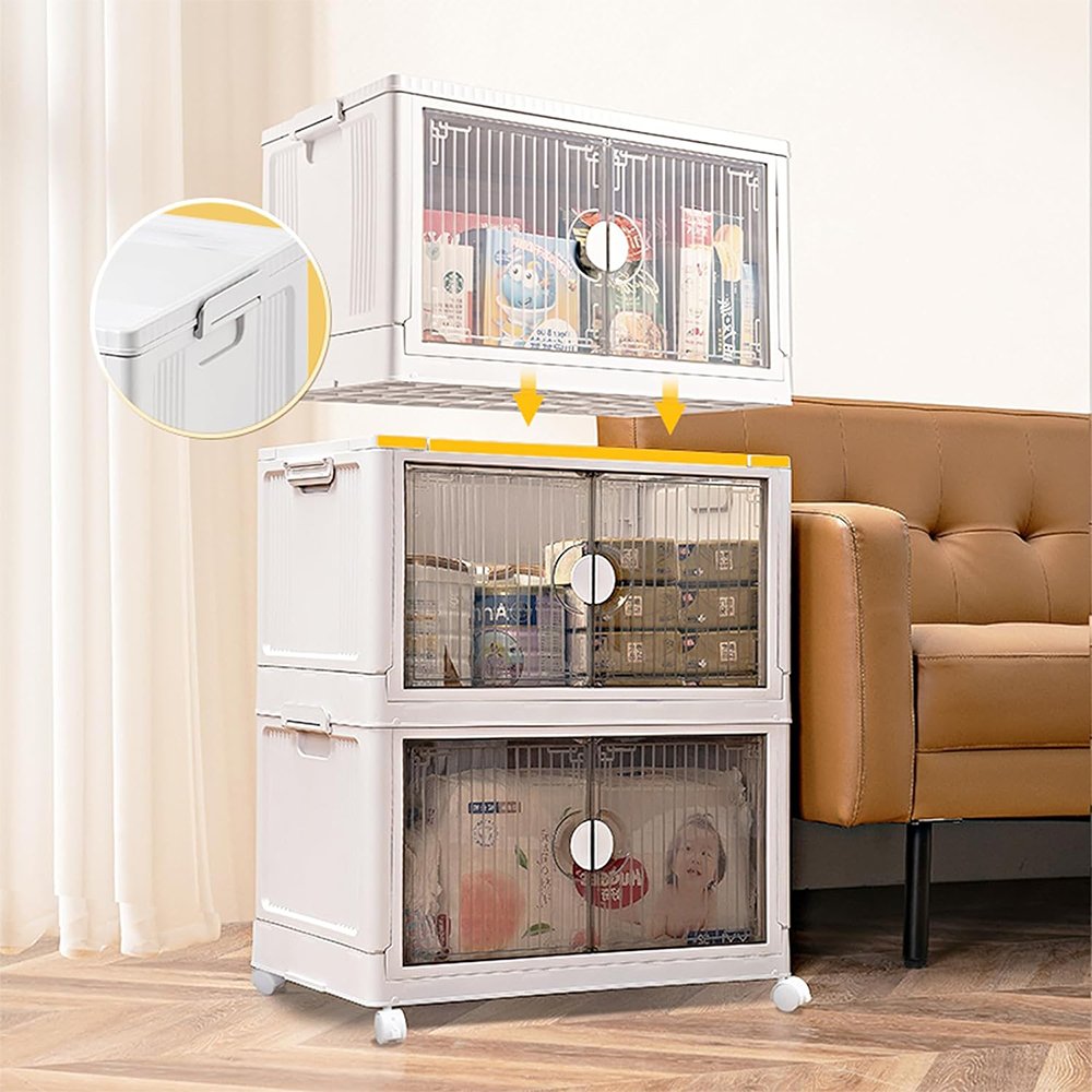 Custom Plastic Bin Double Door Folding Plastic Storage Box - Great ...