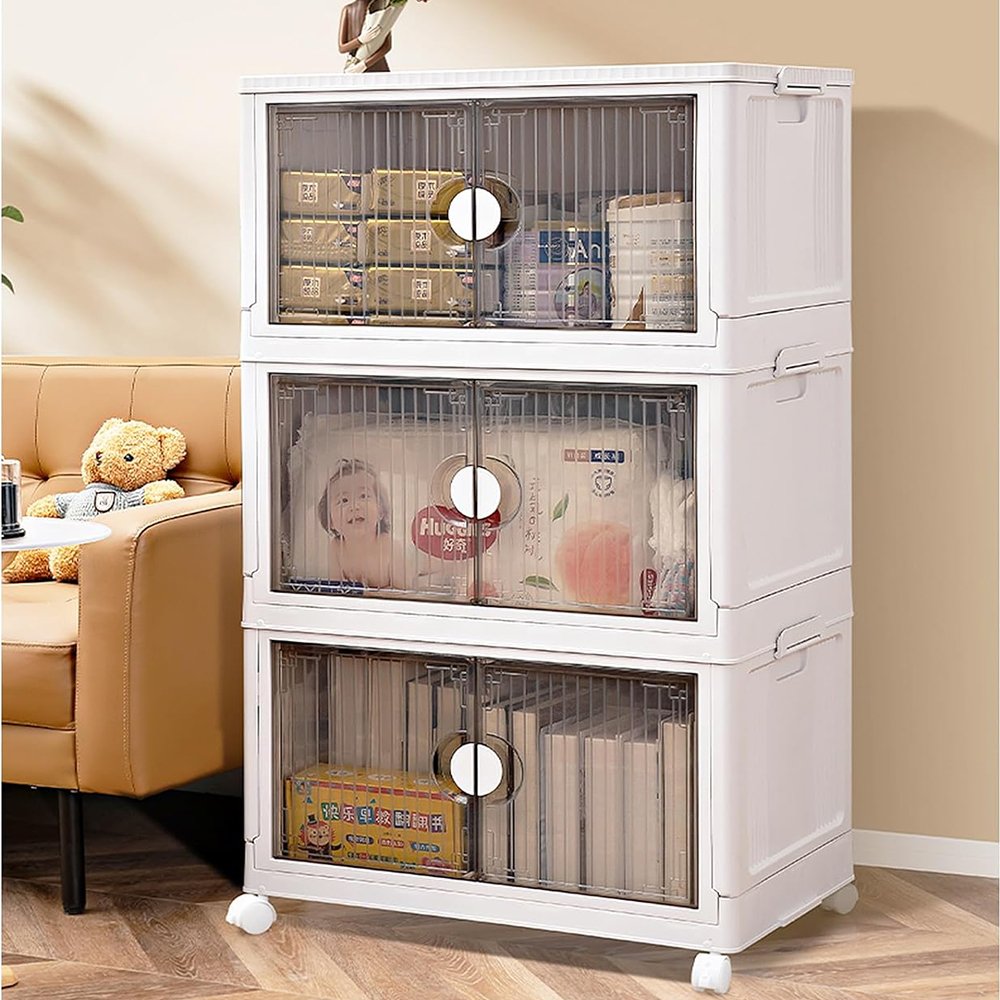 Custom Plastic Bin Double Door Folding Plastic Storage Box - Great ...