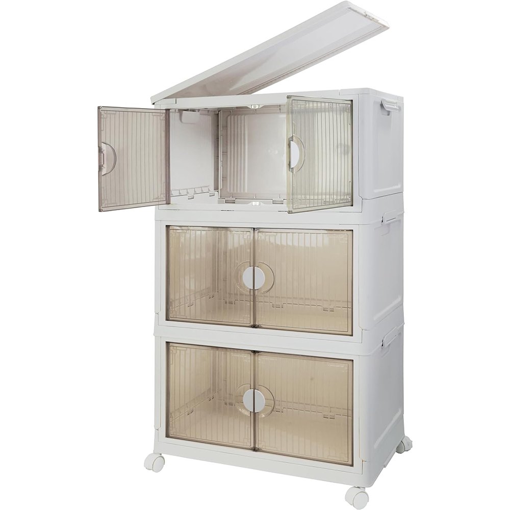 Custom Plastic Bin Double Door Folding Plastic Storage Box - Great ...