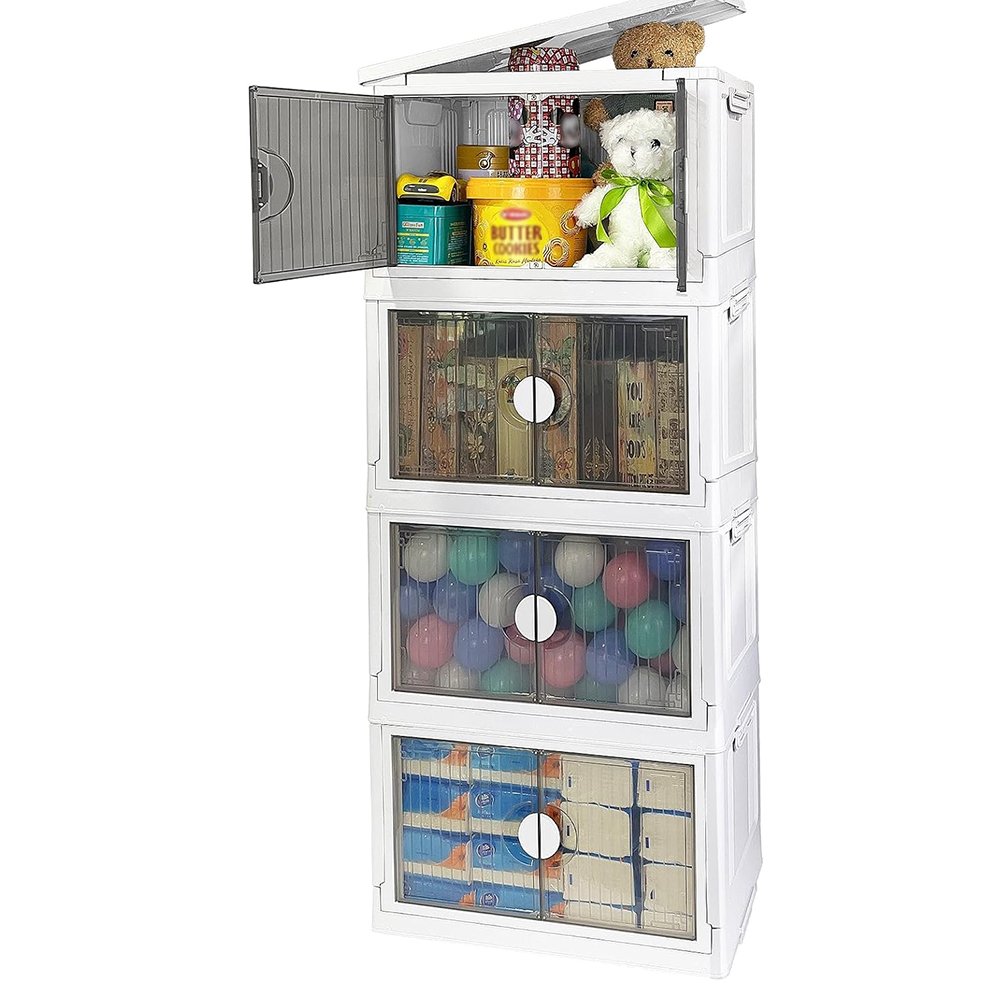 Custom Plastic Bin Double Door Folding Plastic Storage Box - Great ...