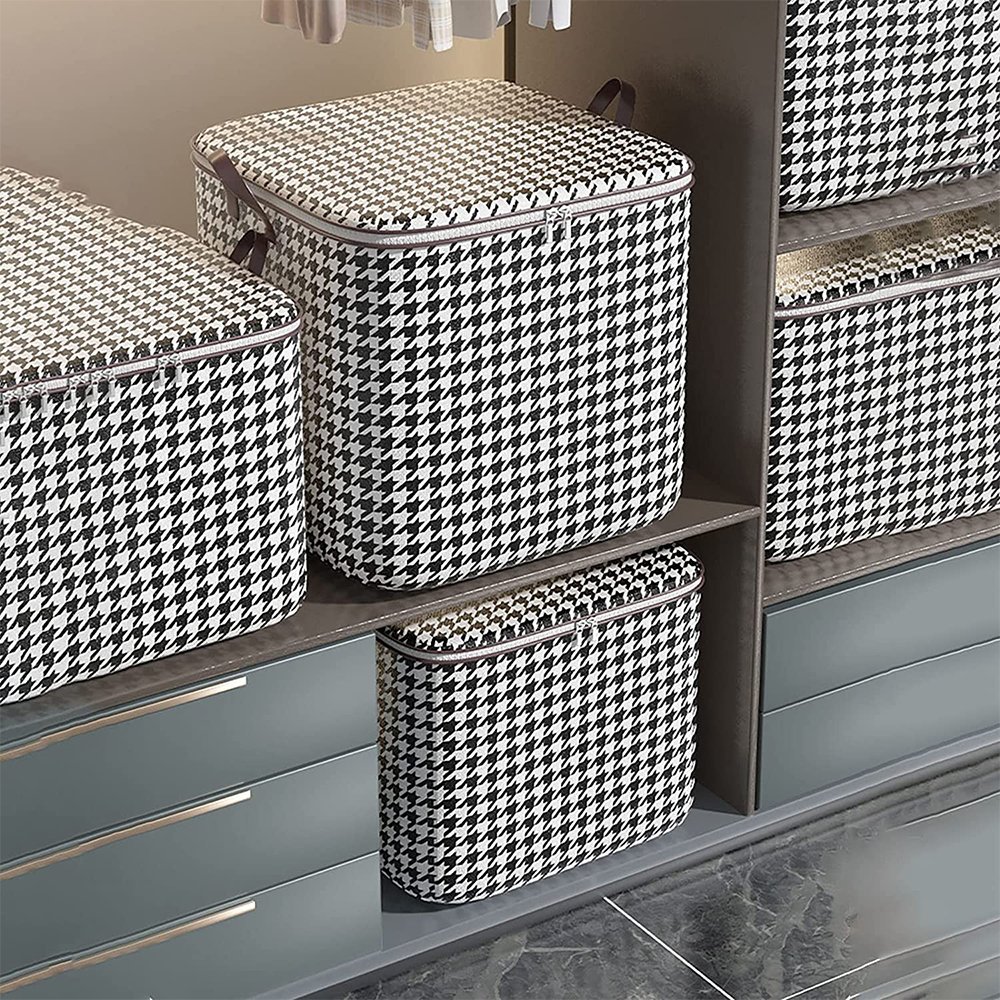 Custom Storage Boxes Plaid Pattern Large Capacity Zipper Box - Great ...