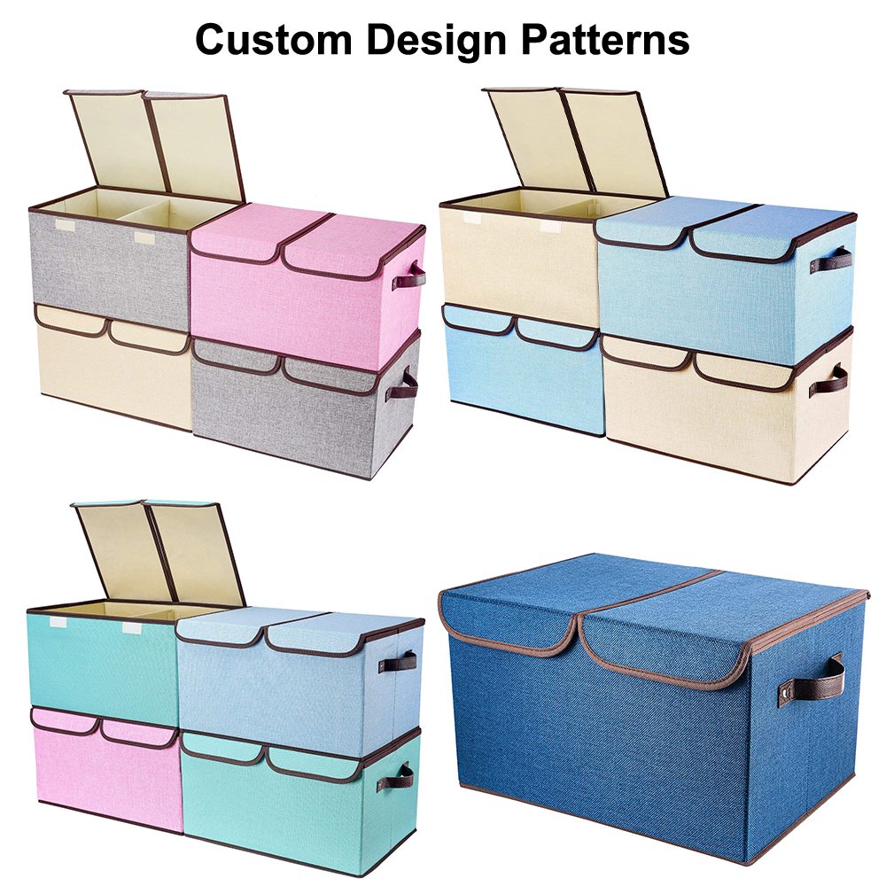 Custom Storage Bins Clothes Double Lid Storage Box Collapsible Closet ...