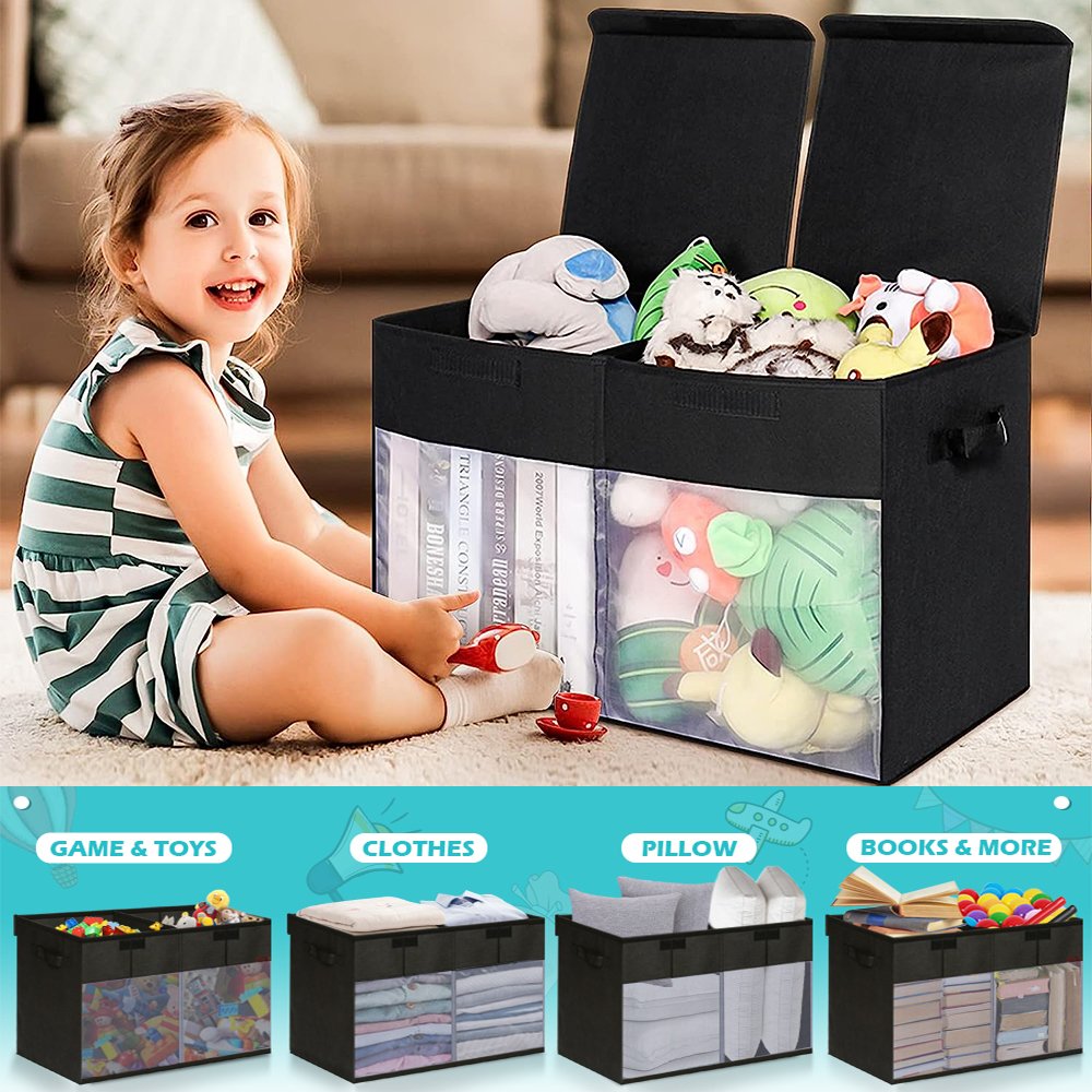 Custom Large Capacity Mesh Fabric Toy Box With Lid - Great Shine Home ...