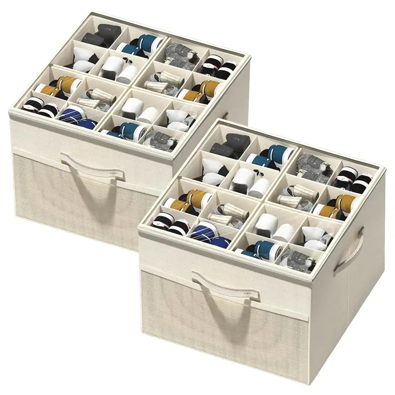 Wholesale Fabric Shoe Organizer with Adjustable Compartments