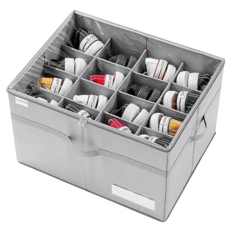 Wholesale Fabric Shoe Storage Box with Handles and Dividers