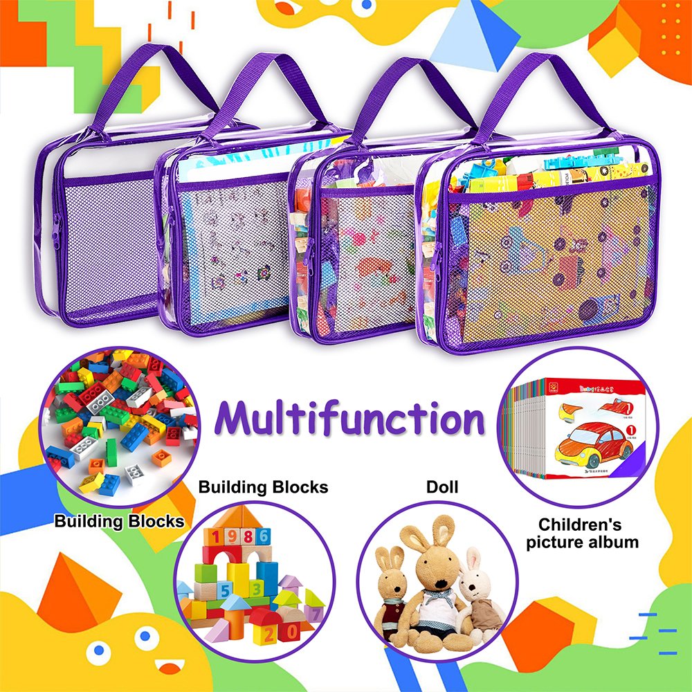 6 Packs Toy Storage Bags PVC Waterproof Organizers Toy Bags