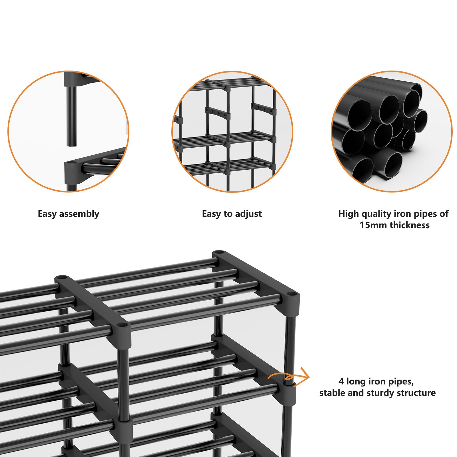 Big Size Metal Shoe Rack Space Saving Shoe Stand - Great Shine Home ...