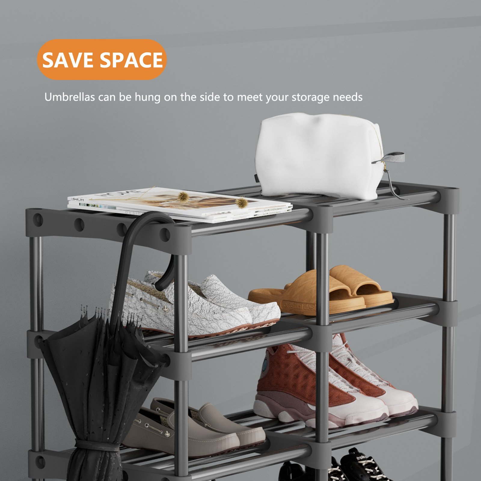 Big Size Metal Shoe Rack Space Saving Shoe Stand - Great Shine Home ...