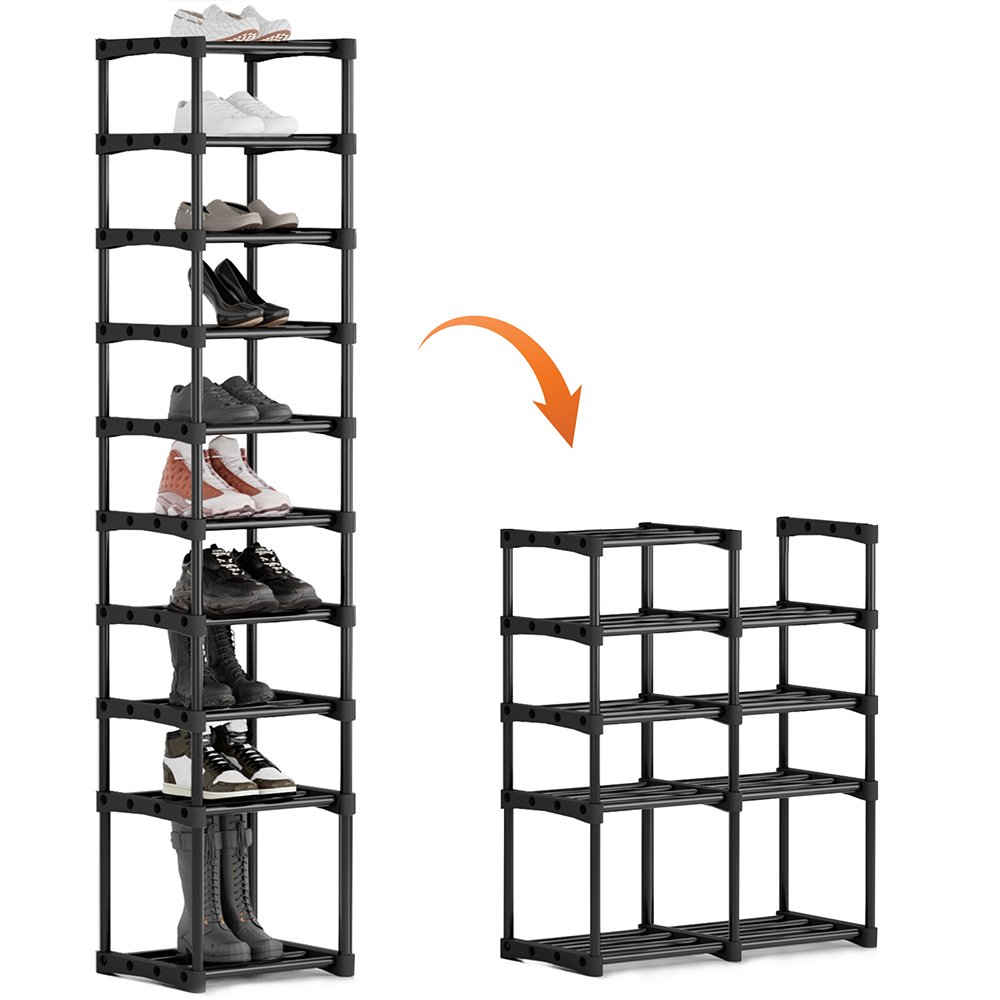 Tall Foldable Shoe Storage Rack Space-Saving Narrow Shoe Rack - Great ...