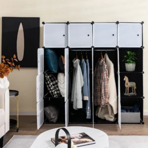 portable closet with shelves