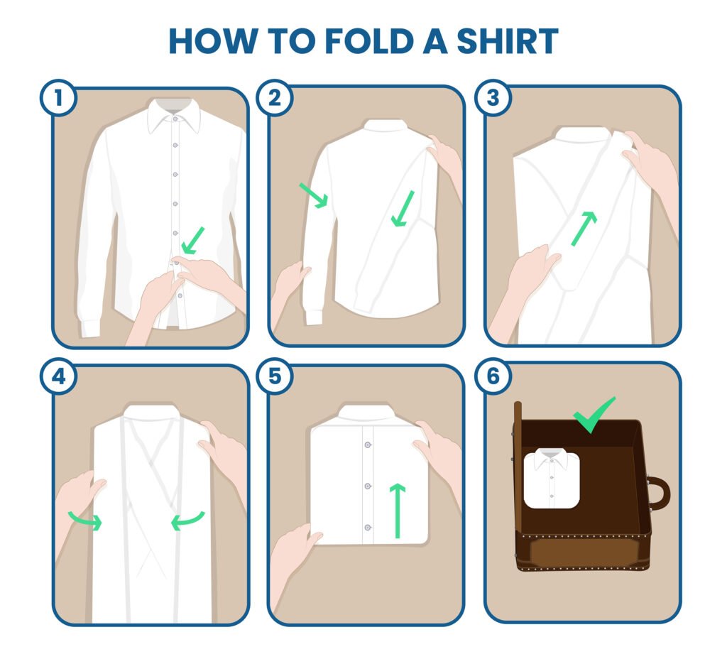 How to fold dress shirt