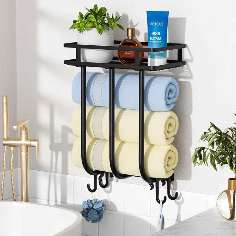 bathroom storage towel rack