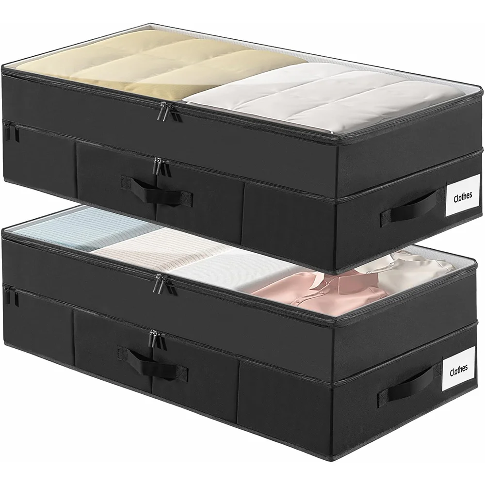 Underbed Storage Containers – Double Layer Organizer Bins