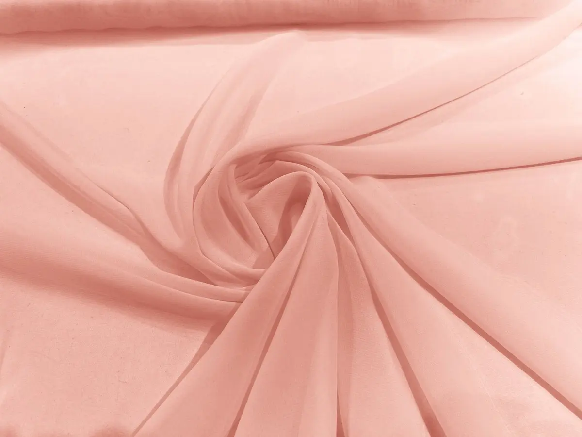 Close-up view of chiffon fabric showing lightweight sheer weave