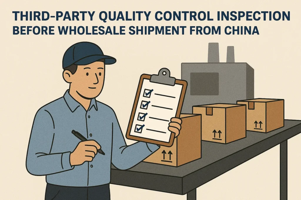 Third-party quality control inspection before wholesale shipment from China