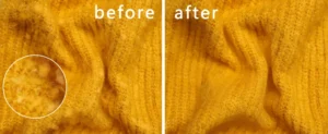 Comparison of fabric with pilling versus fabric without pilling